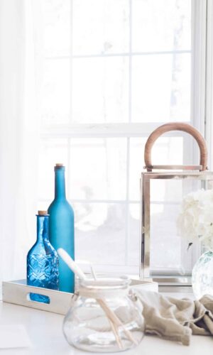 bottles and paintbrushes